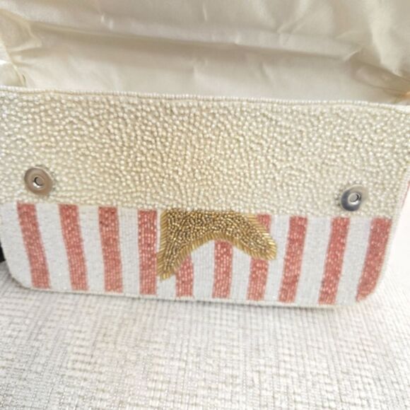 Viral Beaded Gold Starfish Striped Shoulder Bag - Picture 6 of 7